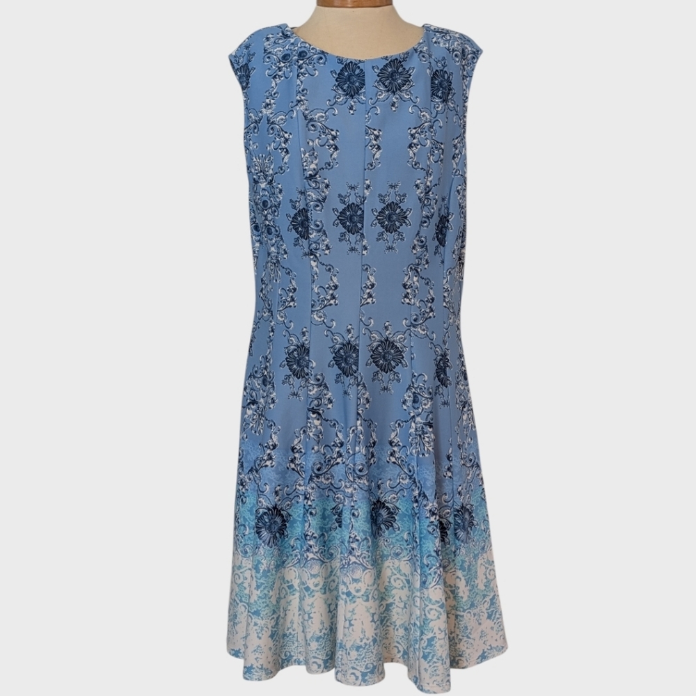 Consigned - Gabby Skye Blue Floral Midi Dress
